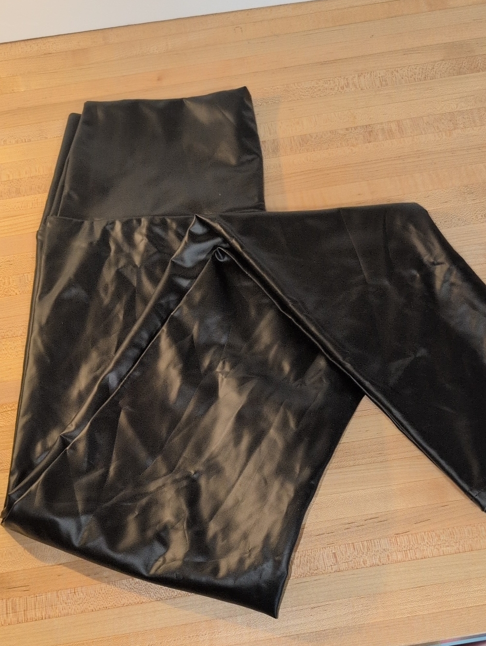 Faux Leather Black Leggings - Sleek High-Waist Design